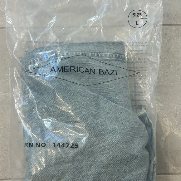 NWT American Bazi Wide-Leg Denim Jeans – Blue Wash - Large - Picture 9 of 9